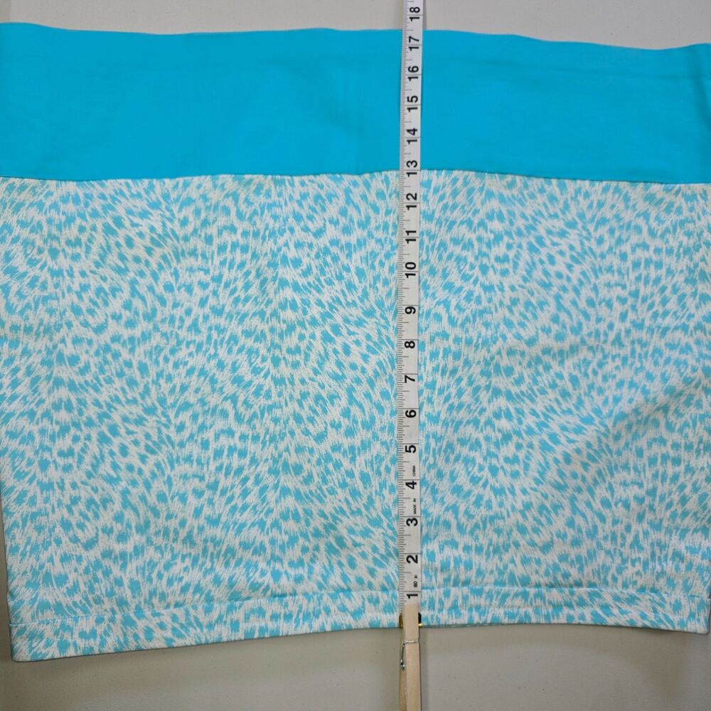 Michael Kors Stretch Cotton Turquoise Animal Print Satin Lined Mini Skirt 16 - Picture 3 of 6